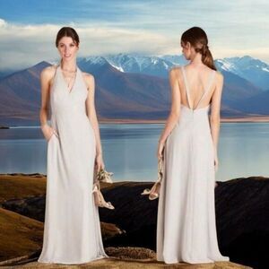 NEW Birdy Grey Moni Convertible Bridesmaid Dress in Dove Grey Chiffon FLAWED